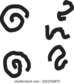 Hand drawn, writing by black ink, symbol for design card, black and white