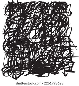 Hand drawn, writing by black ink, symbol for design card, black and white