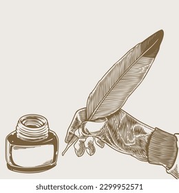 Handgezeichneter, handgezeichneter Feder-Tintenstift, Vintage-Vektorgrafik. Bildungs-Gravierungsstil.
