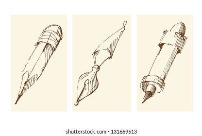 Hand drawn writing instruments