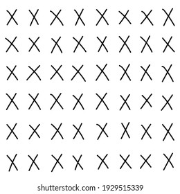 Hand Drawn X Set Collection On White Background Vector