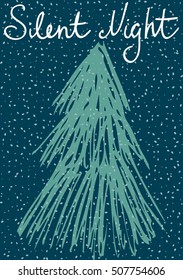 Hand drawn xmas Greeting card.
