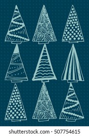 Hand drawn xmas Greeting card.