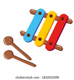 Hand Drawn Xylophone, Vector Illustration