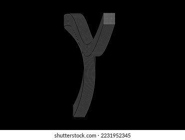 Hand drawn Y letter. Abstract Y letter.