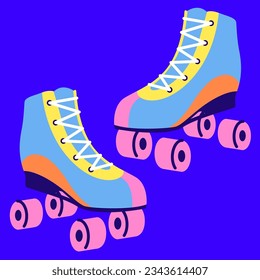 Hand drawn y2k Roller Skates
