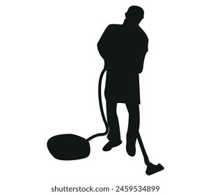 Handgezeichnete Gartenarbeit Reiniger Silhouette