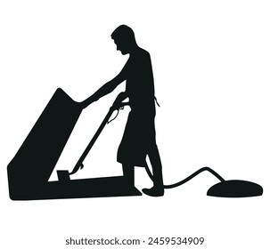 Handgezeichnete Gartenarbeit Reiniger Silhouette