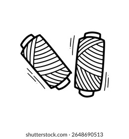 Hand Drawn Yarn Illustration. Doodle Vector. Isolated on White Background - EPS 10 Vector