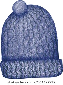 Hand drawn yarn winter hat vector file