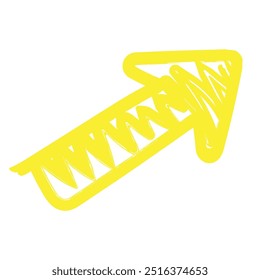 Hand drawn yellow arrow icon design element