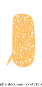 Dibujado a mano burbuja de discurso de tiza amarilla en forma de rectángulo orgánico. Esta burbuja de boceto es ideal como un mensaje de chat o gráfico de comentarios, con un estilo lúdico para la comunicación creativa y el texto