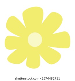 Hand drawn yellow flower shape