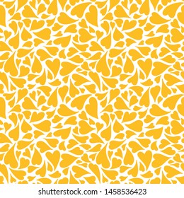 Hand drawn yellow hearts in a pretty vector seamless repeat pattern ideal for valentines fabric, scrap booking and stationery projects .