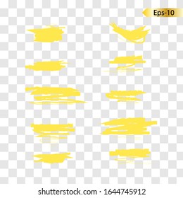 Líneas de marcador amarillo dibujado a mano.... Ilustración de diseño de dibujo resaltado