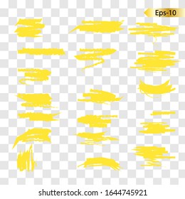 Handgezeichnete gelbe Markierungslinien. . Illustration zum Design von Zeichnungen