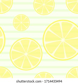 Pieza de limón amarillo dibujado a mano en el valle de agua ilustración vectorial de fondo a rayas, textil, papel pintado, resorte, elemento de verano, jugo, fondo abstracto