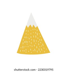 Hand drawn yellow mountain  Scandinavian style cute drawing design element for prints  cards  home decor  Simple icon