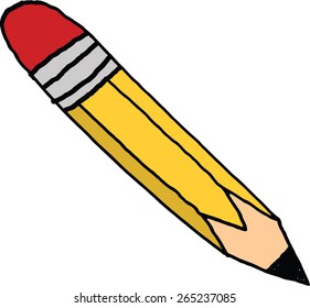 Hand drawn yellow pencil