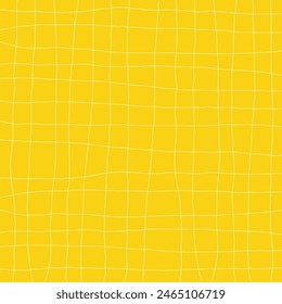 Hand Drawn yellow plaid with simple Vector Pattern of organic lines. Doodle Cottagecore Checks with Homestead Farmhouse Print wallpaper. Pastel Summer Graphic