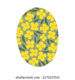 Hand drawn yellow rapeseed flower. Floral illustration for cards, logos. flat style. Vector canola buds. All elements are isolated on a white background.