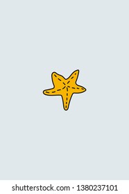 Hand drawn yellow star vector