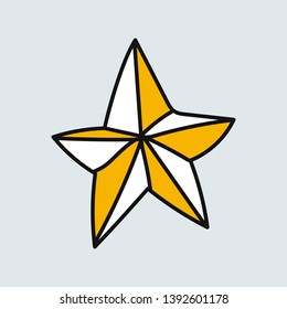 vector estrella amarillo dibujado a mano