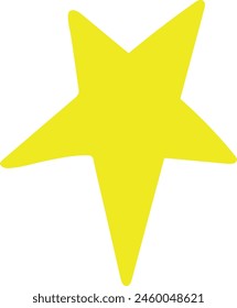Hand Drawn Yellow Star Vector Illustration