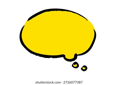 Handgezeichnete gelbe Gedankenblase Illustration für Idee, Kommentar und Comic Design