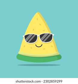 Hand drawn yellow watermelon character illustration