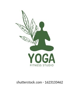 Hand drawn, yoga logo / icon, vector design