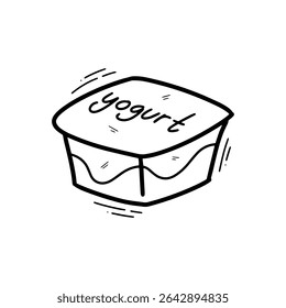 Hand Drawn Yogurt Illustration. Doodle Vector. Isolated on White Background - EPS 10 Vector