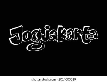 hand drawn Yogyakarta typography design vector