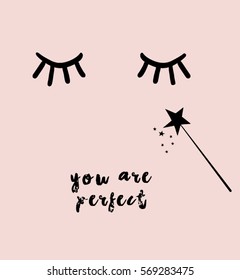 Hand drawn you are perfect in vector