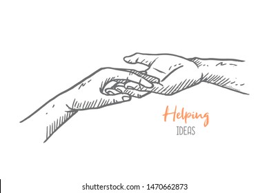 Hands Holding Each Other Sketch Images, Stock Photos & Vectors