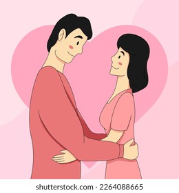 Hand drawn young couple vector illustration for all kinds of print and digital media uses