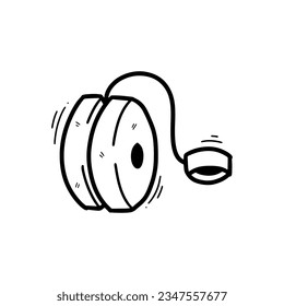 Hand Drawn Yoyo Illustration. Doodle Vector. Isolated on White Background - EPS 10 Vector