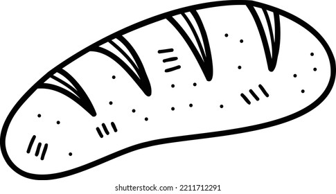 Hand Drawn yummy baked bread illustration isolated on background