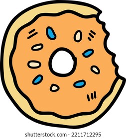 Hand Drawn yummy donuts illustration isolated on background