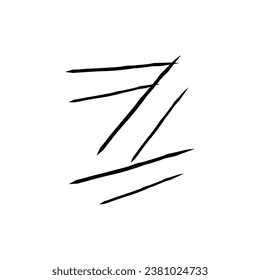 Hand drawn z letter font style for decorative, poster, logo.