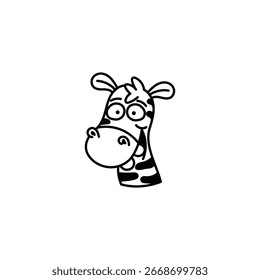 Icono de cebra dibujado a mano - Doodle lindo del safari