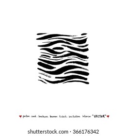 Hand drawn Zebra print - vector