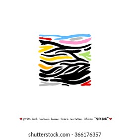 Hand drawn Zebra print - vector