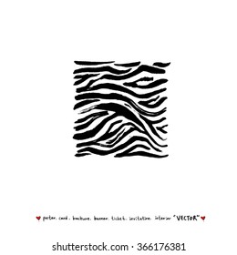 Hand drawn Zebra print - vector