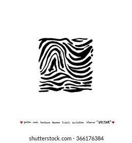 Hand drawn Zebra print - vector