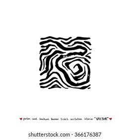 Hand drawn Zebra print - vector