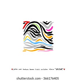 Hand drawn Zebra print - vector