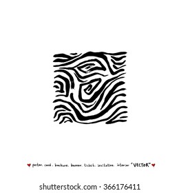 Hand drawn Zebra print - vector