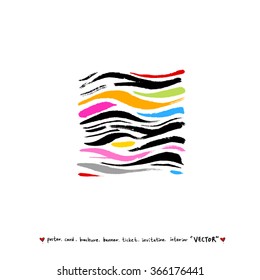 Hand drawn Zebra print - vector