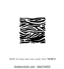 Hand drawn Zebra print - vector